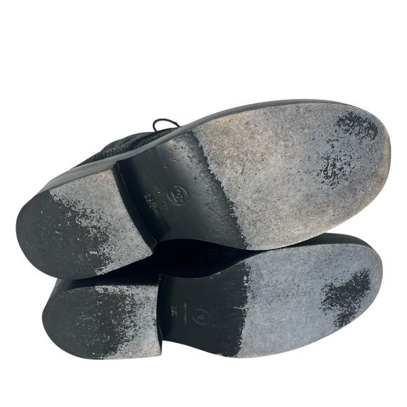 Chanel 2022 CC Logo Glitter Combat Boots Black Runway Virginie Viard 38.5 - Picture 16 of 16